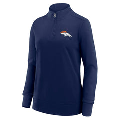 Denver Broncos Logo Athletic Women's Velocity Quarter-Zip Jacket Navy - NFL