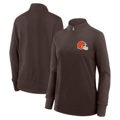 Cleveland Browns Logo Athletic Women's Velocity Quarter-Zip Jacket Brown - NFL
