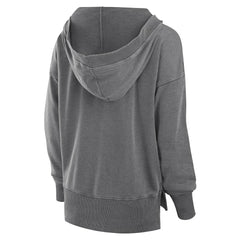 New Orleans Saints Women's Initiative Snow Wash French Terry V-Neck Pullover Hoodie Heather Charcoal - Fanatics