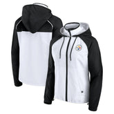 Pittsburgh Steelers Women's Full-Zip Anorak Hoodie Jacket White - Fanatics