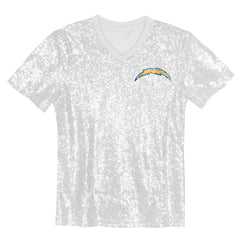 Justin Herbert Los Angeles Chargers Girls Youth Sequin V-Neck Fashion Jersey Powder Blue - NFL
