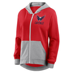 Washington Capitals Logo Athletic Women's Hit It French Terry Full-Zip Hoodie Red
