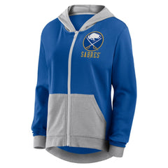 Buffalo Sabres - Logo Athletic Women's Hit It French Terry Full-Zip Hoodie Royal