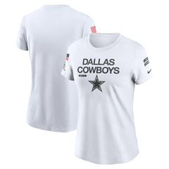 Dallas Cowboys Women's 2024 Salute To Service Legend Performance T-Shirt White - Nike