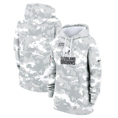 Cleveland Browns Women's 2024 Salute To Service Club Fleece Oversized Pullover Hoodie Arctic Camo - Nike