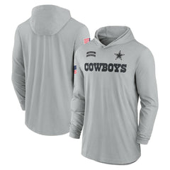 Dallas Cowboys 2024 Salute to Service Lightweight Dri-FIT Long Sleeve Hoodie T-Shirt Gray - Nike