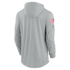 Dallas Cowboys 2024 Salute to Service Lightweight Dri-FIT Long Sleeve Hoodie T-Shirt Gray - Nike