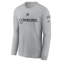 Dallas Cowboys 2024 Salute To Service Long Sleeve T-Shirt Gray - Nike