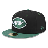 New York Jets New Era Flipside 2Tone 59FIFTY Fitted Hat Black/Green - NFL