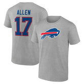 Josh Allen Buffalo Bills Icon Player Name & Number T-Shirt Gray - NFL