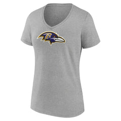 Zay Flowers Baltimore Ravens Women's Icon Player Name & Number V-Neck T-Shirt Gray - NFL