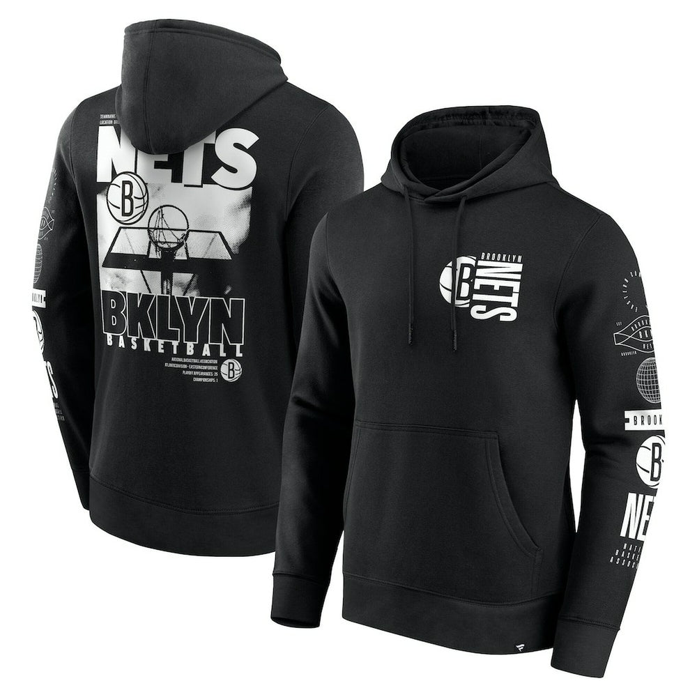Fanatics - Brooklyn Nets Game Time Crossover Pullover Hoodie - Black