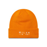 New Era AC Milan New Era Wordmark Cuffed Knit Hat - Orange