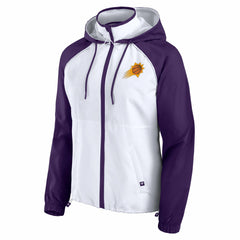 Fanatics - Phoenix Suns Women's Anorak Raglan Full-Zip Hoodie Jacket - White/Purple