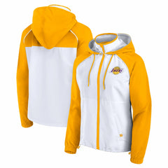 Fanatics - Los Angeles Lakers Women's Anorak Raglan Full-Zip Hoodie Jacket - White/Gold