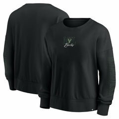 Fanatics - Milwaukee Bucks Women's Oversized Game Day Pullover Sweatshirt - Black