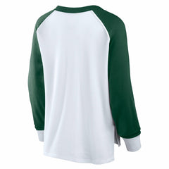 Fanatics - Milwaukee Bucks Women's Open Lane Waffle Long Sleeve V-Neck T-Shirt - White