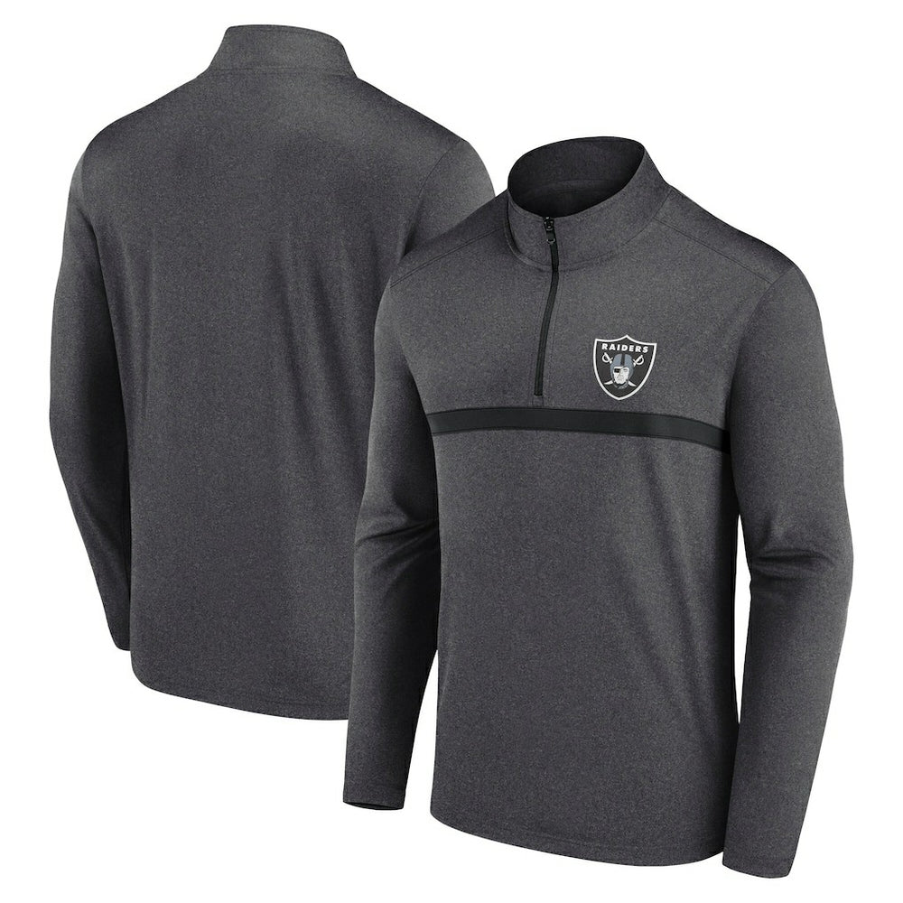 Las Vegas Raiders Head-to-Head Quarter-Zip Pullover Charcoal - Fanatics