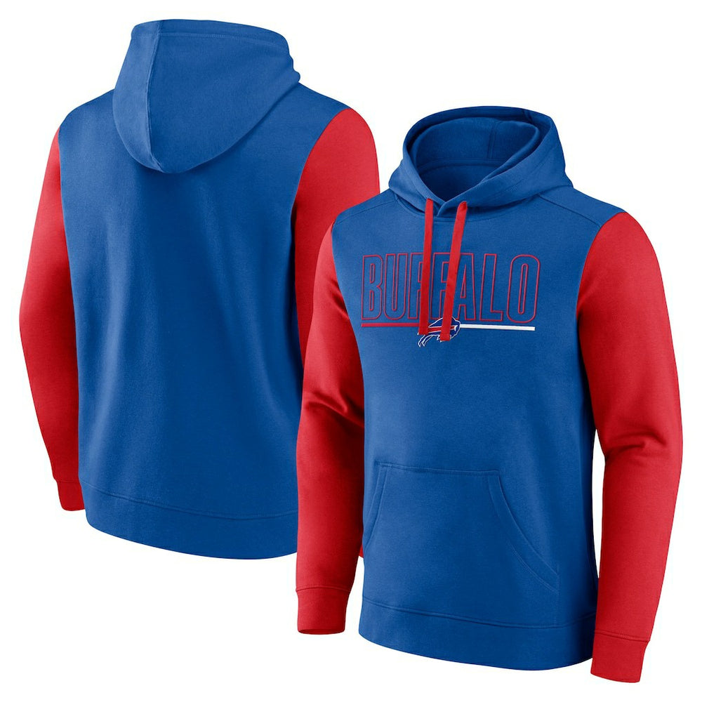Buffalo Bills Outline Pullover Hoodie Royal/Red - Fanatics