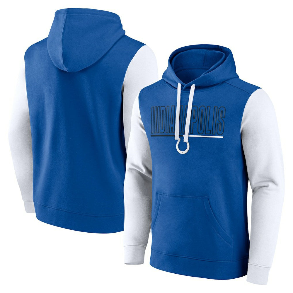 Indianapolis Colts Outline Pullover Hoodie Royal/White - Fanatics