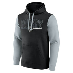 Las Vegas Raiders Outline Pullover Hoodie Black/Silver - Fanatics