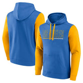 Los Angeles Chargers Outline Pullover Hoodie Powder Blue/Gold - Fanatics