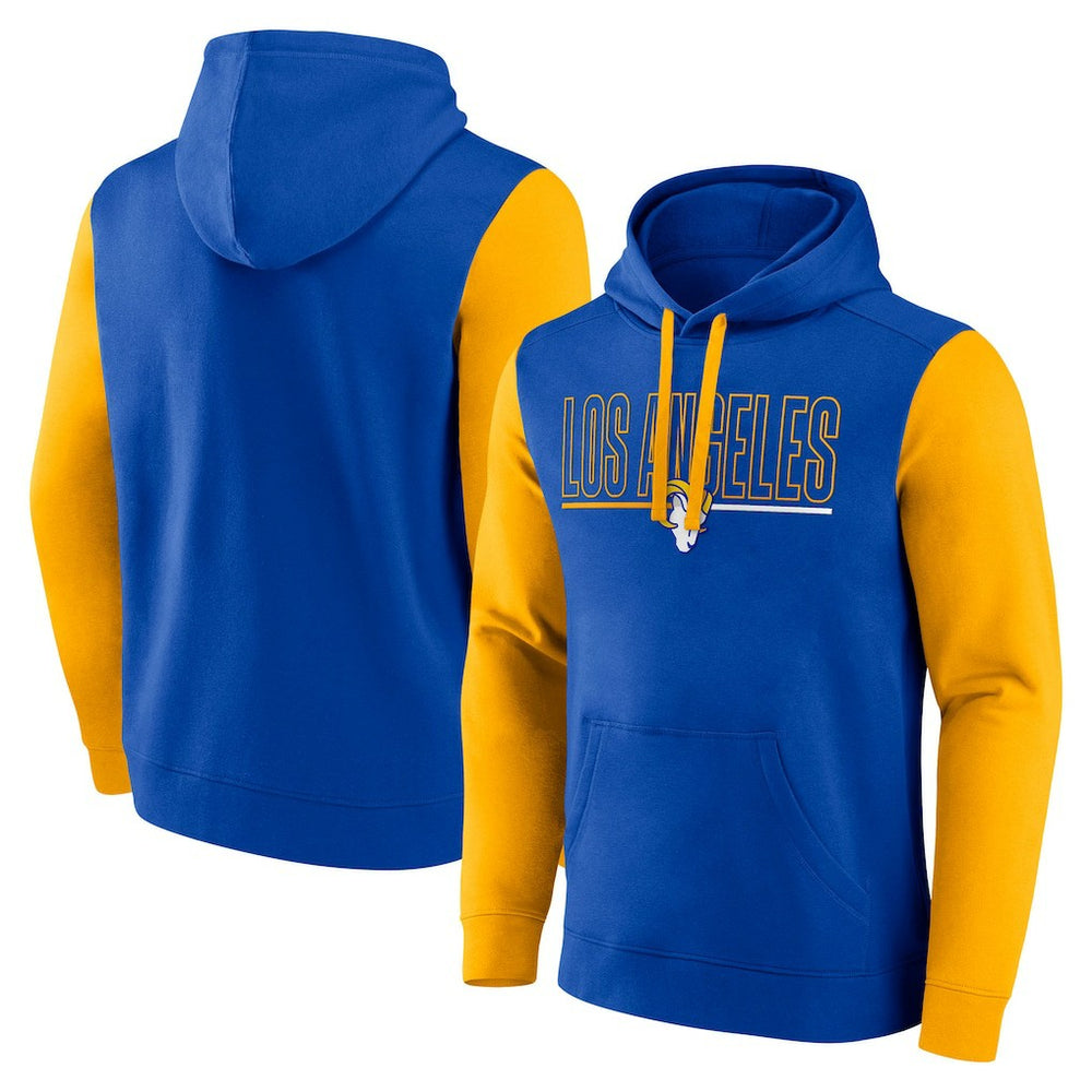 Los Angeles Rams Outline Pullover Hoodie Royal/Gold - Fanatics