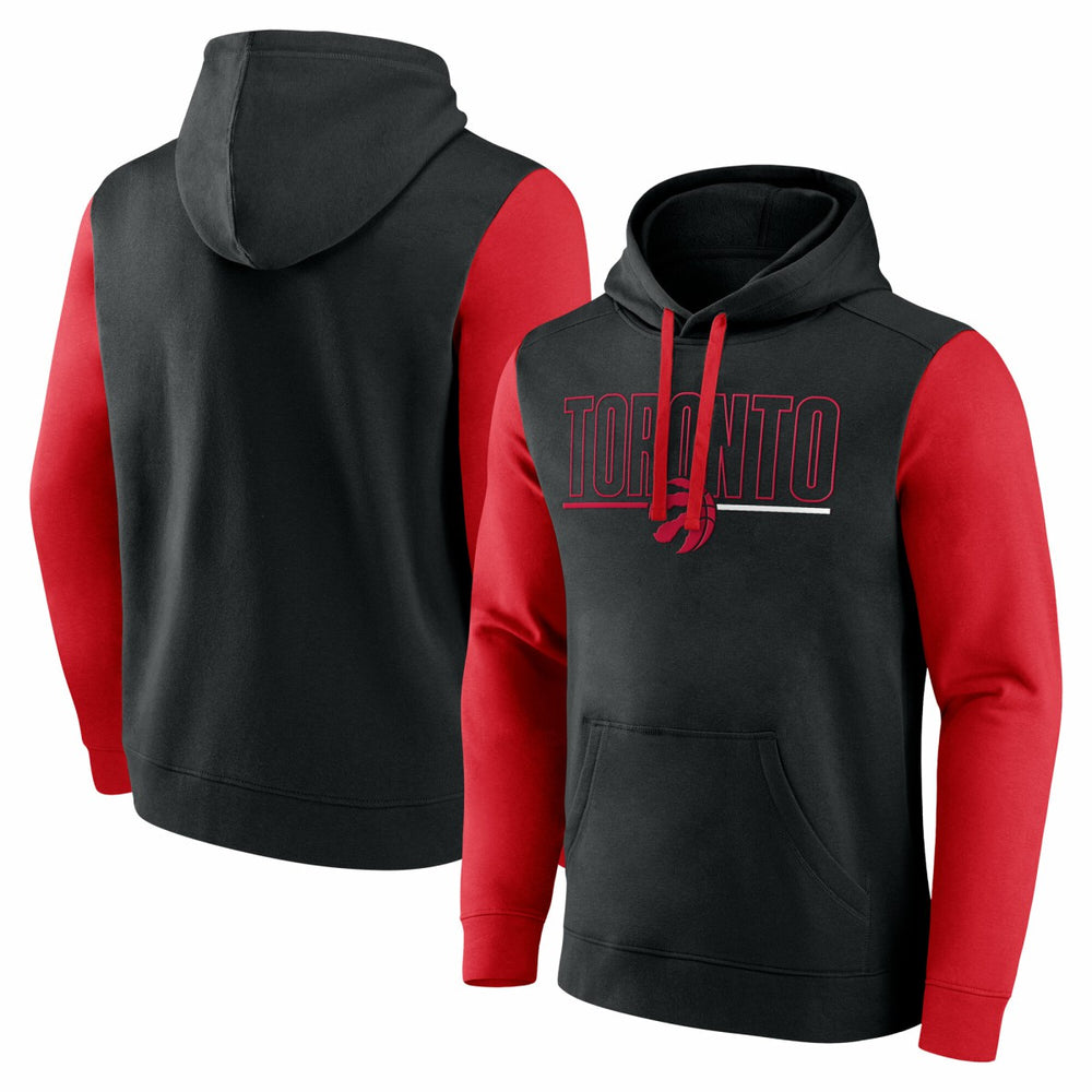 NBA - Toronto Raptors Logo Athletic Outline Colorblock Pullover Hoodie - Black