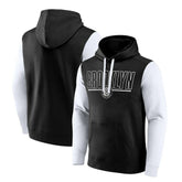 NBA - Brooklyn Nets Logo Athletic Outline Colorblock Pullover Hoodie - Black