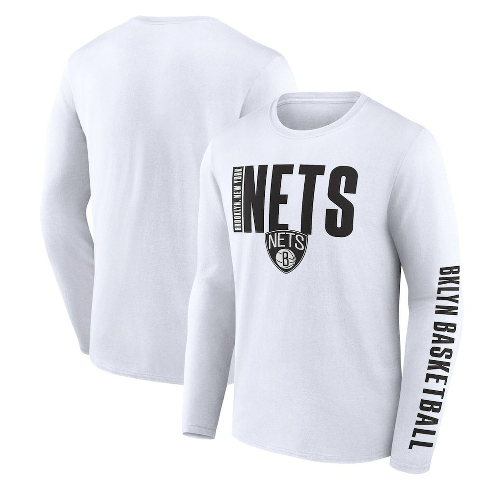 NBA - Brooklyn Nets Logo Athletic Vision Long Sleeve T-Shirt - White