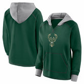 NBA - Milwaukee Bucks Logo Athletic Women's Boom Pullover Hoodie - Hunter Green