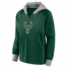NBA - Milwaukee Bucks Logo Athletic Women's Boom Pullover Hoodie - Hunter Green