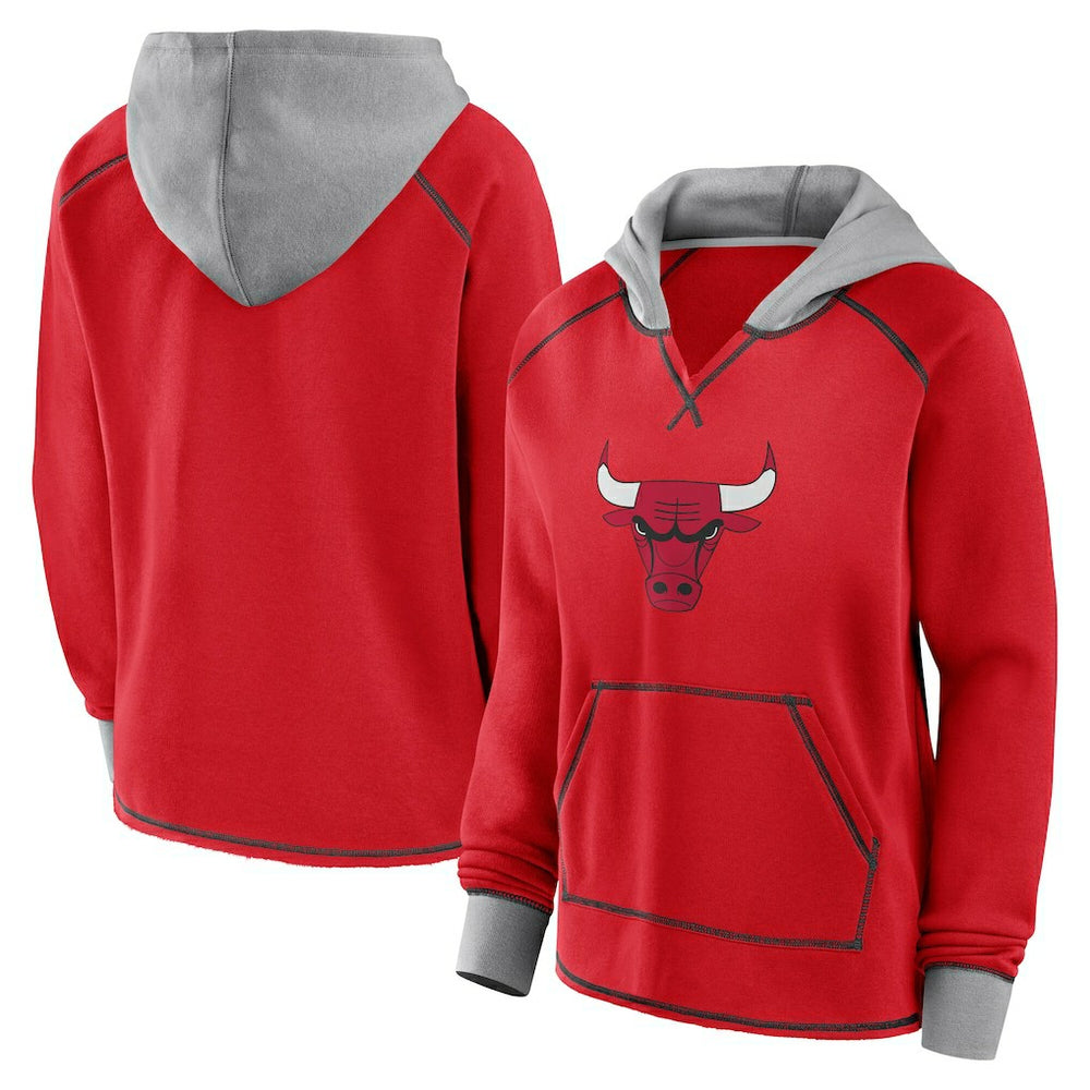 NBA - Chicago Bulls Logo Athletic Women's Boom Pullover Hoodie - Red