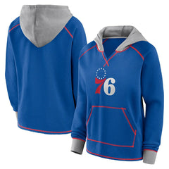 NBA - Philadelphia 76ers Logo Athletic Women's Boom Pullover Hoodie - Royal