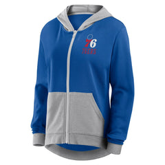 NBA - Philadelphia 76ers Logo Athletic Women's Hit It French Terry Full-Zip Hoodie - Royal
