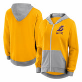 NBA - Los Angeles Lakers Logo Athletic Women's Hit It French Terry Full-Zip Hoodie - Gold
