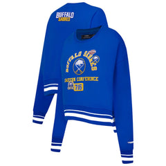 Buffalo Sabres - Pro Standard Women's Area Code Cropped Pullover Sweatshirt Royal