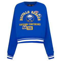 Buffalo Sabres - Pro Standard Women's Area Code Cropped Pullover Sweatshirt Royal