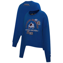 Colorado Avalanche - Pro Standard Women's Area Code Cropped Pullover Sweatshirt Blue