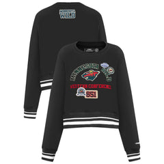 Minnesota Wild - Pro Standard Women's Area Code Cropped Pullover Sweatshirt Black