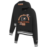 Philadelphia Flyers - Pro Standard Women's Area Code Cropped Pullover Sweatshirt Black