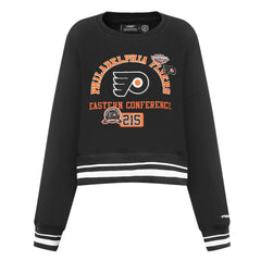 Philadelphia Flyers - Pro Standard Women's Area Code Cropped Pullover Sweatshirt Black