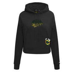 Chicago Blackhawks Pro Standard Women's Jewels Cropped Pullover Hoodie Black