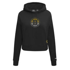 Boston Bruins Pro Standard Women's Jewels Cropped Pullover Hoodie Black
