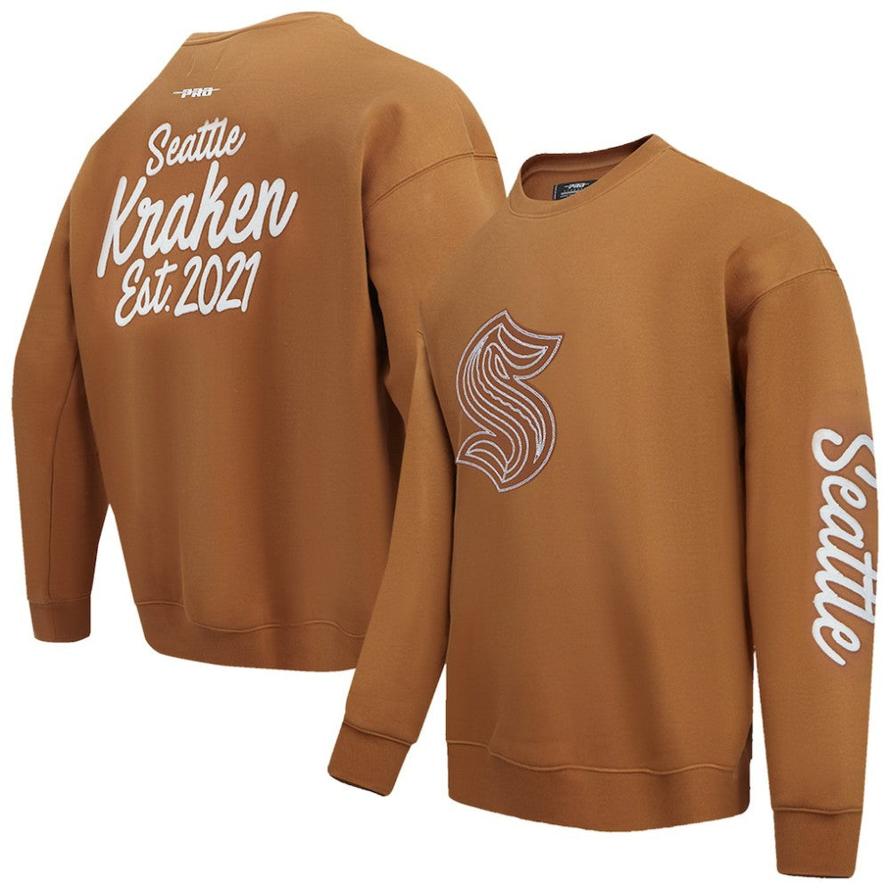 Seattle Kraken Pro Standard Paint the City Pullover Sweatshirt Brown