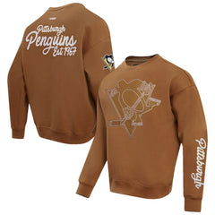 Pittsburgh Penguins Pro Standard Paint the City Pullover Sweatshirt Brown