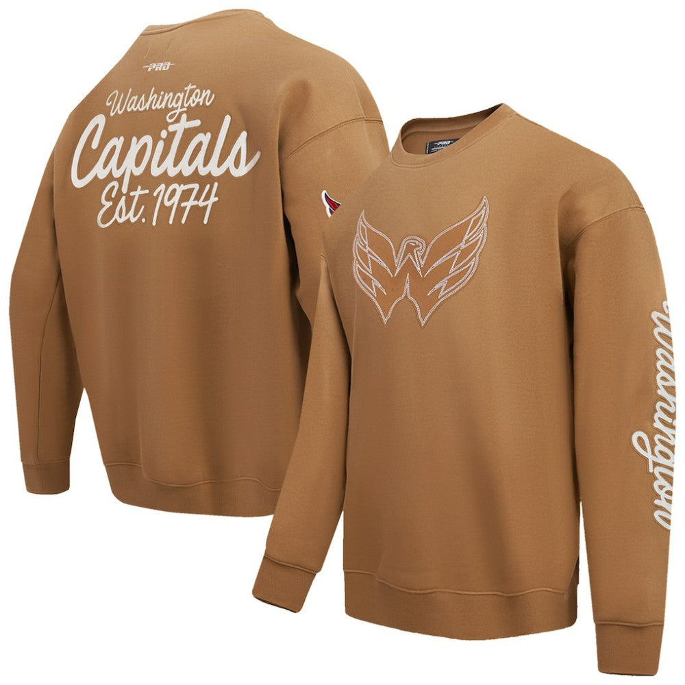 Washington Capitals Pro Standard Paint the City Pullover Sweatshirt Brown