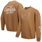 Washington Capitals Pro Standard Paint the City Pullover Sweatshirt Brown