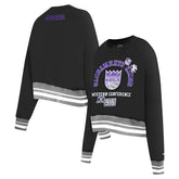 NBA - Sacramento Kings Pro Standard Women's Area Code Cropped Pullover Sweatshirt - Black