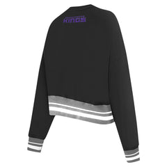 NBA - Sacramento Kings Pro Standard Women's Area Code Cropped Pullover Sweatshirt - Black